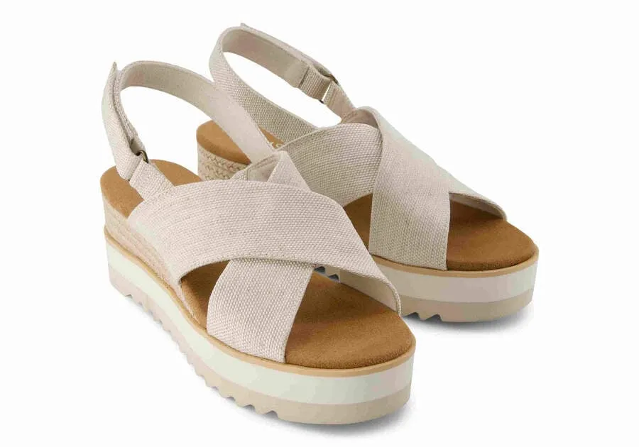 TOMS Womens Diana Crossover Wedge Sandal - Natural sold by The Foot Factory product image thumbnail 2