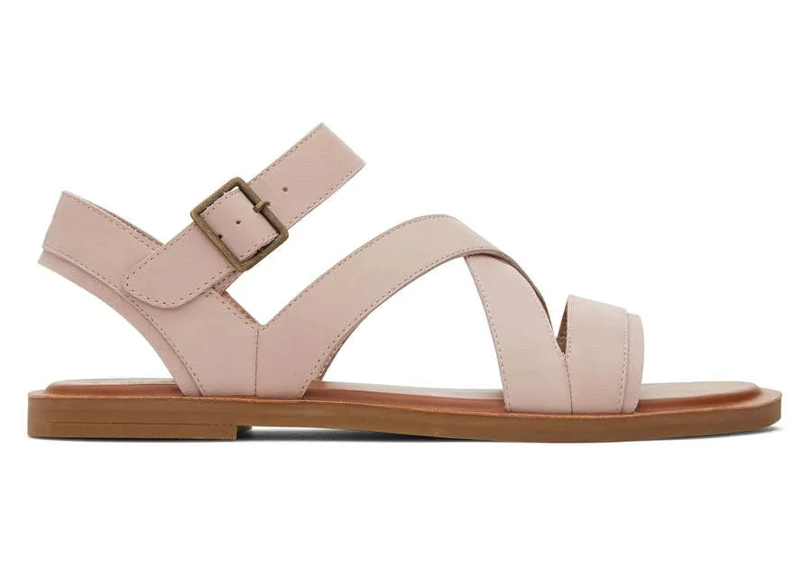 TOMS Womens Sloane Leather Strappy Sandal - Pink sold by The Foot Factory