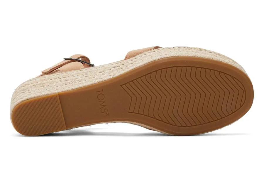 TOMS Womens Audrey Suede Wedge Sandal - Honey sold by The Foot Factory product image thumbnail 4