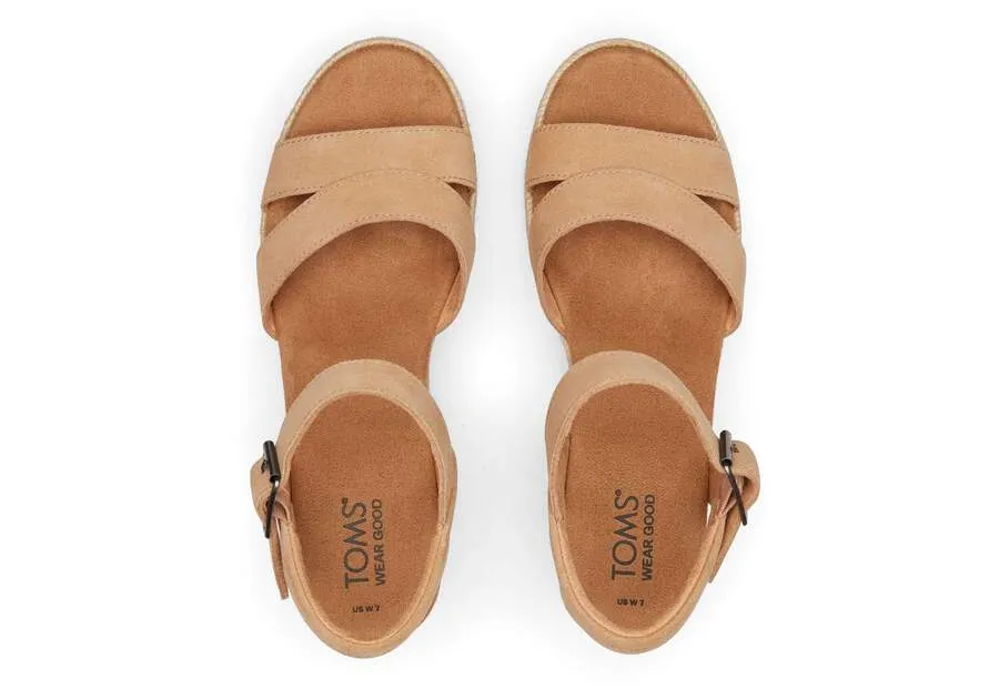 TOMS Womens Audrey Suede Wedge Sandal - Honey sold by The Foot Factory product image thumbnail 5