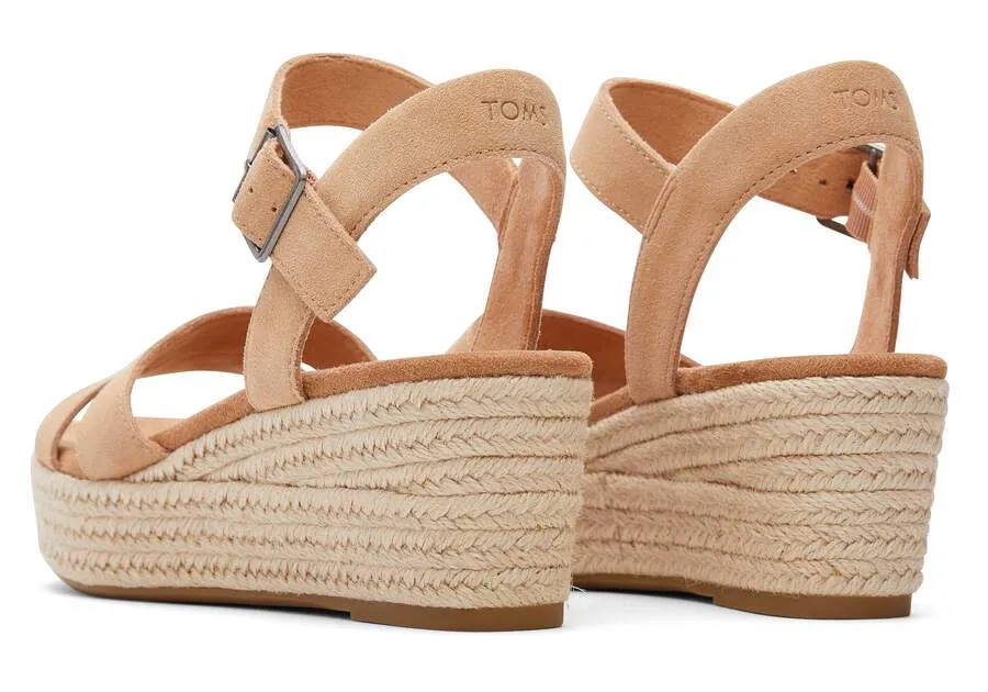 TOMS Womens Audrey Suede Wedge Sandal - Honey sold by The Foot Factory product image thumbnail 3