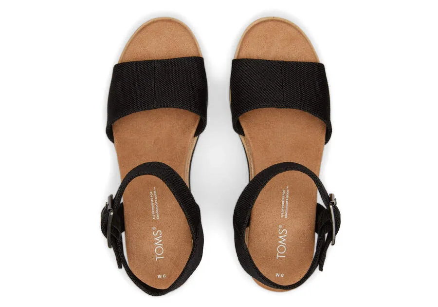 TOMS Womens Diana Wide Width Wedge Sandal - Black sold by The Foot Factory product image thumbnail 5