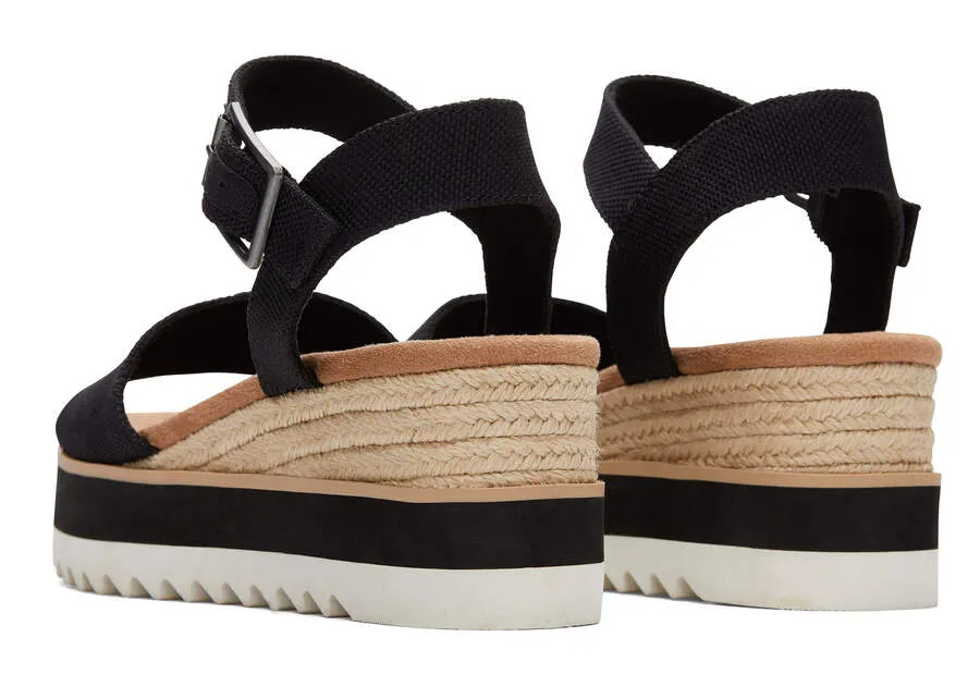 TOMS Womens Diana Wide Width Wedge Sandal - Black sold by The Foot Factory product image thumbnail 3