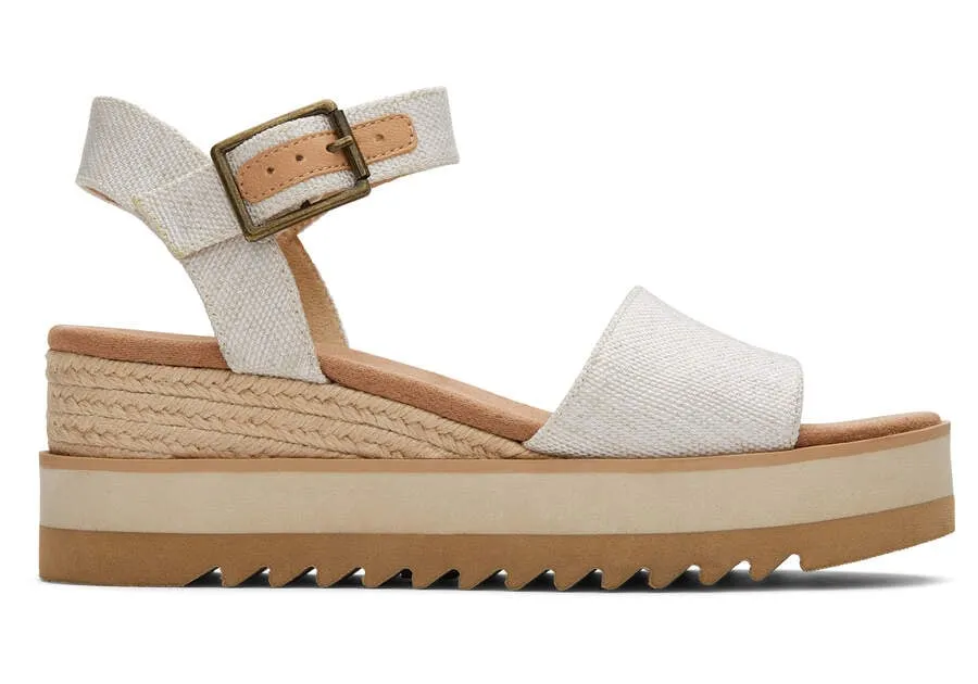 TOMS Womens Diana Wide Width Wedge Sandal - Natural sold by The Foot Factory