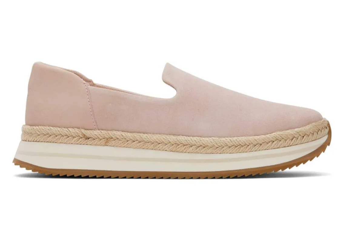 TOMS Womens Jocelyn Espadrille Suede Slip On Trainers - Pink sold by The Foot Factory