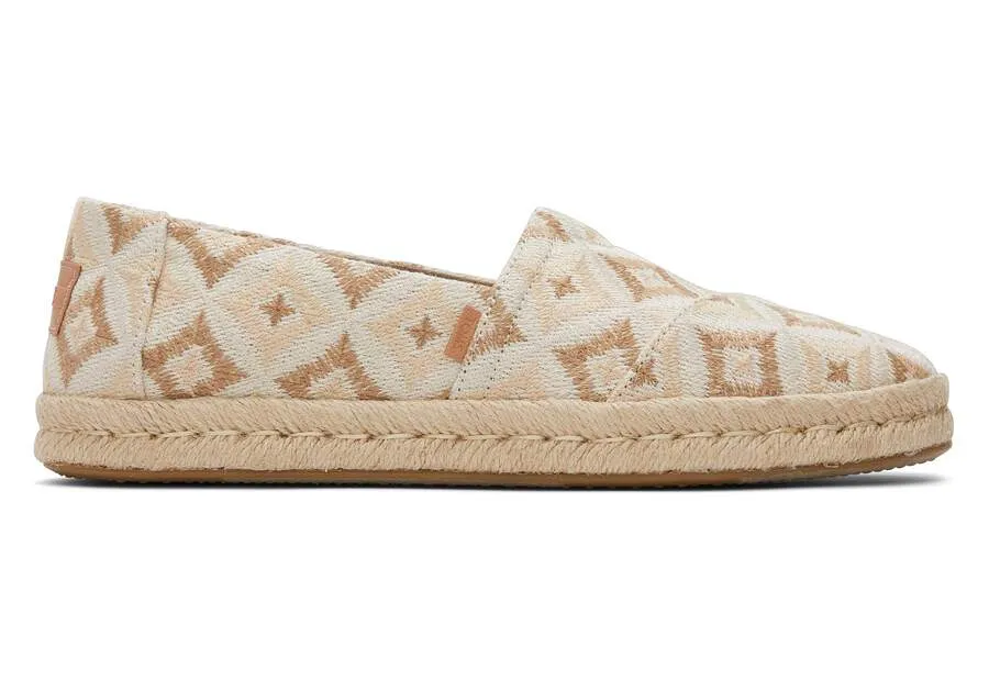 TOMS Womens Alpargata Rope Natural Geometric Espadrille - Natural sold by The Foot Factory