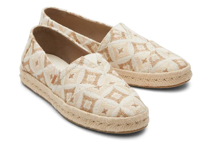 TOMS Womens Alpargata Rope Natural Geometric Espadrille - Natural sold by The Foot Factory product image thumbnail 2
