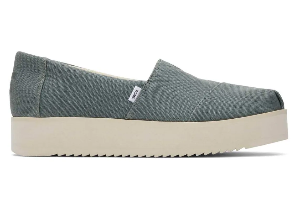 TOMS Womens Alpargata Midform Espadrille - Bonsai Green sold by The Foot Factory