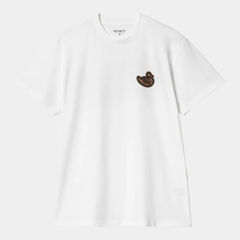 Carhartt WIP Mens Brown Ducks T-Shirt - White sold by The Foot Factory