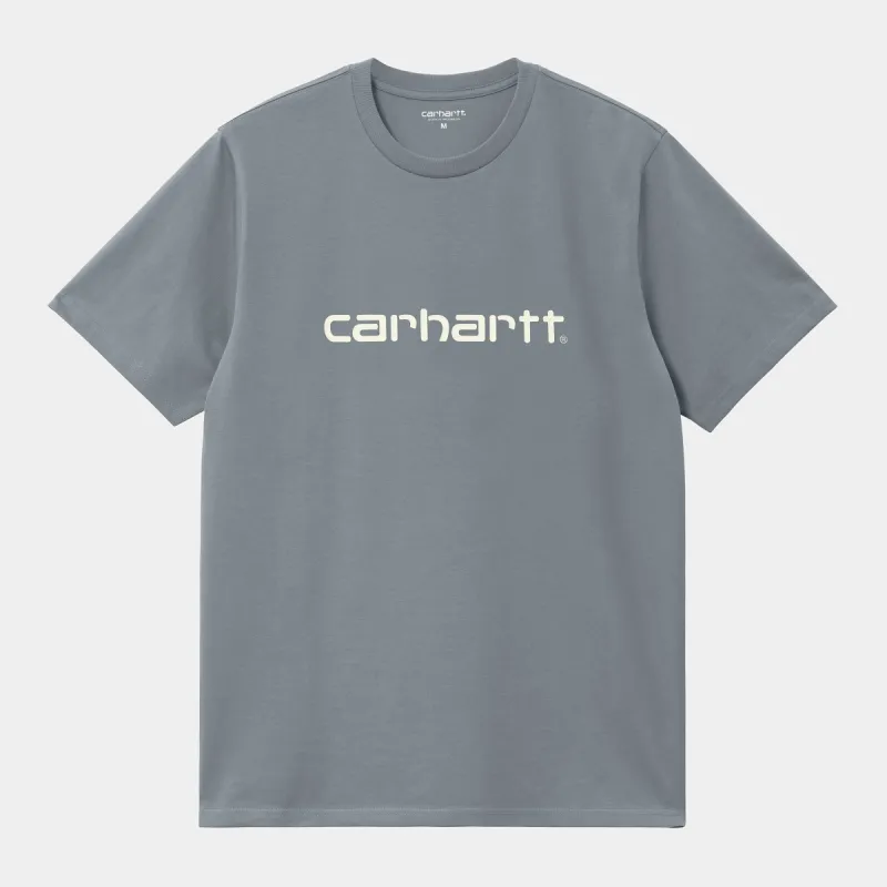 Carhartt WIP Mens Script Short Sleeve T-Shirt - Dove Grey / Wax sold by The Foot Factory