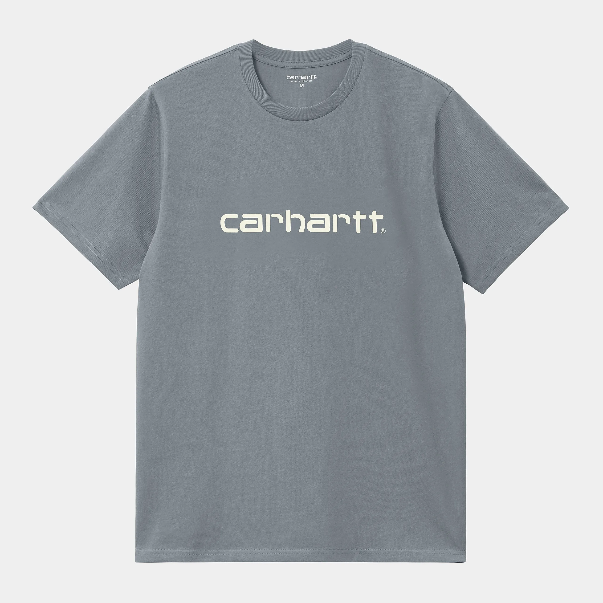 Carhartt WIP Mens Script Short Sleeve T-Shirt - Dove Grey / Wax sold by The Foot Factory