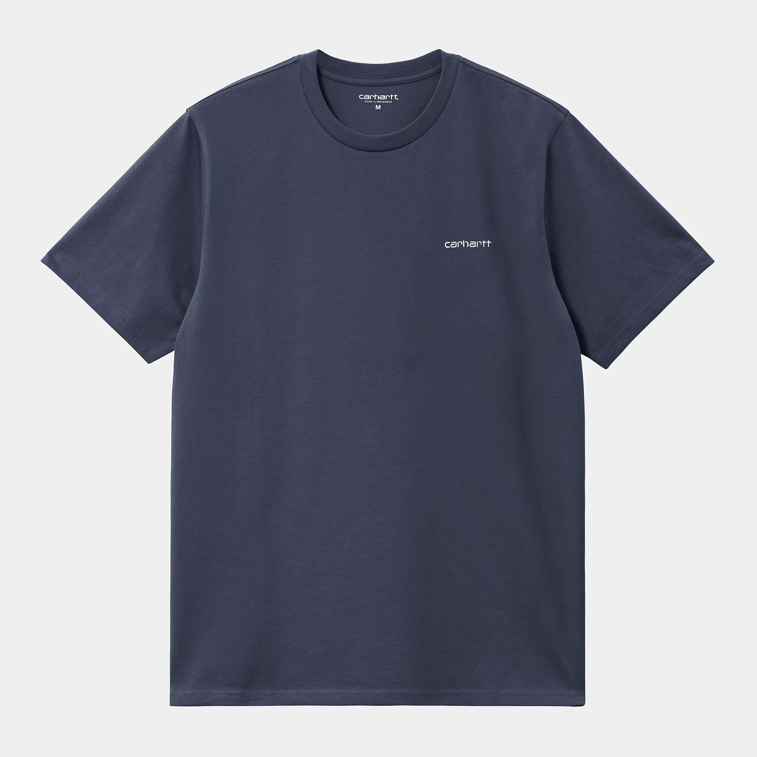 Carhartt WIP Mens Script Embroidery Short Sleeve T-Shirt - Air Force Blue sold by The Foot Factory