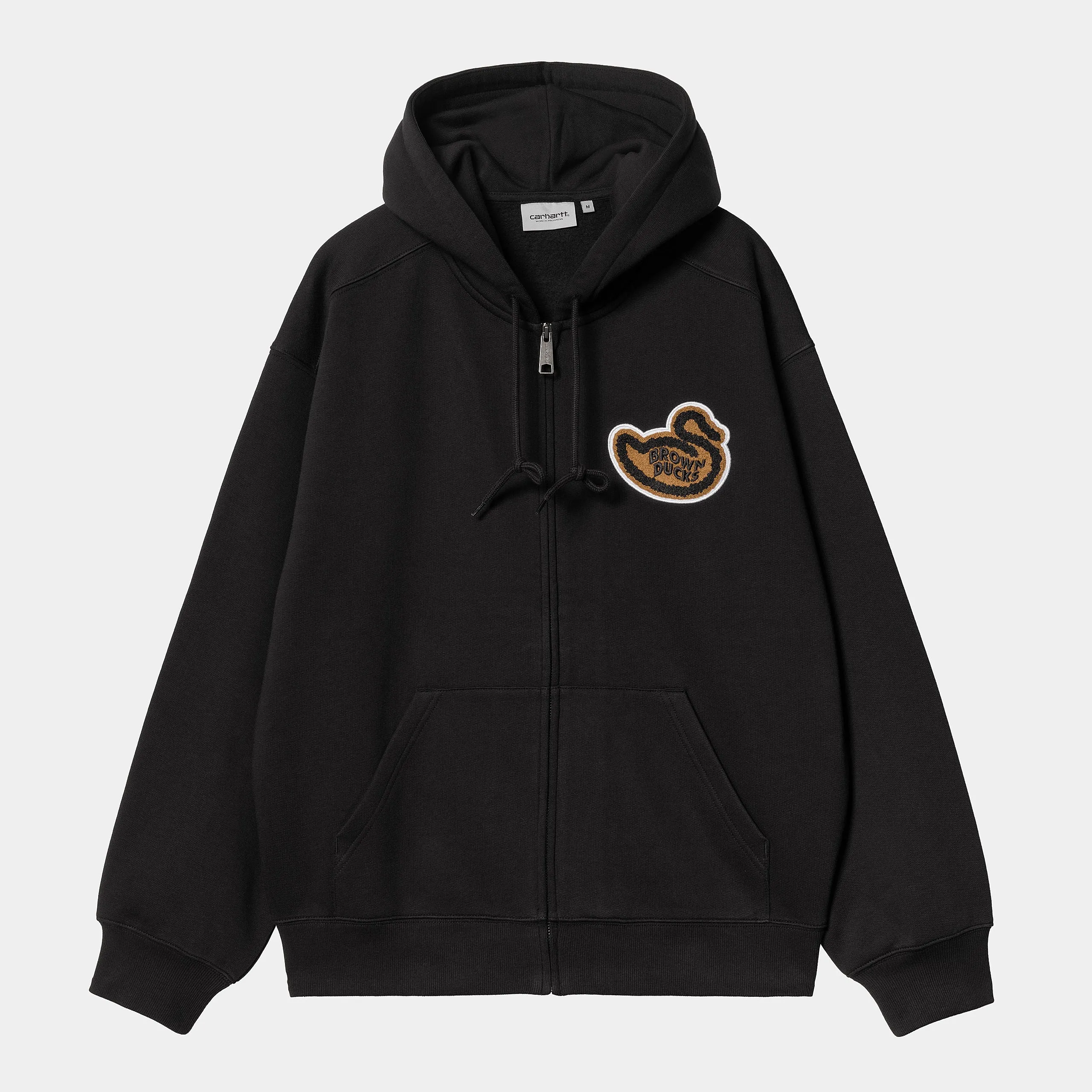 Carhartt WIP Mens Brown Ducks Hooded Jacket - Black sold by The Foot Factory