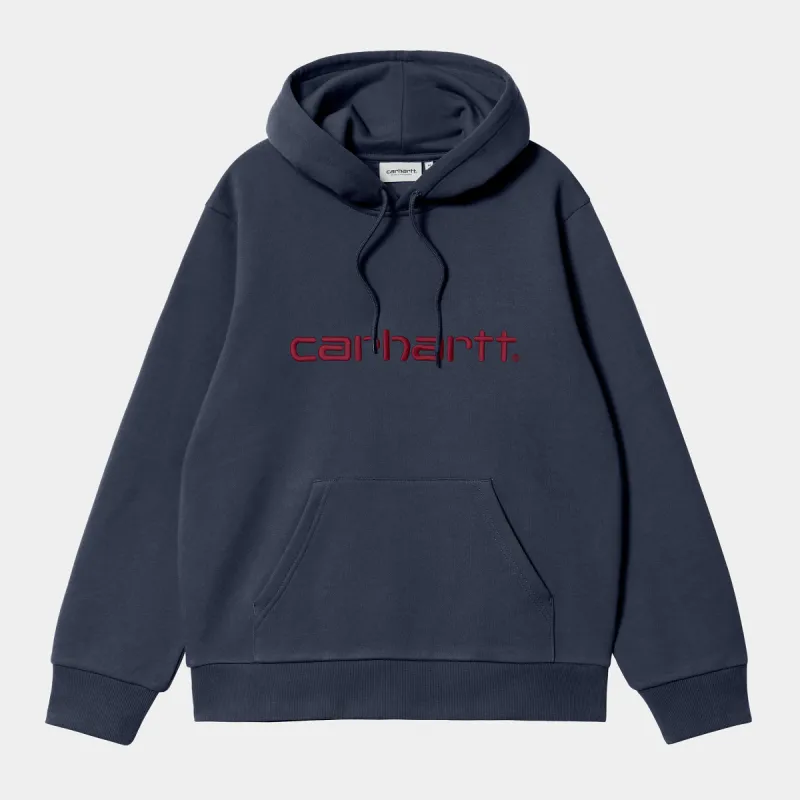 Carhartt WIP Mens Carhartt Hoodie - Air Force Blue / Malbec sold by The Foot Factory
