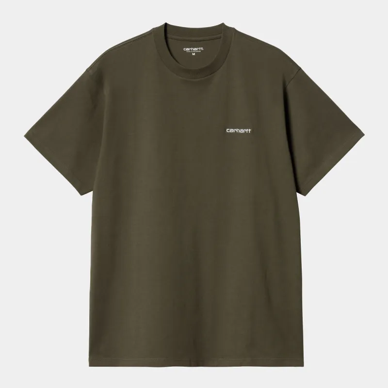 Carhartt WIP Mens Script Embroidery Short Sleeve T-Shirt - Cypress sold by The Foot Factory