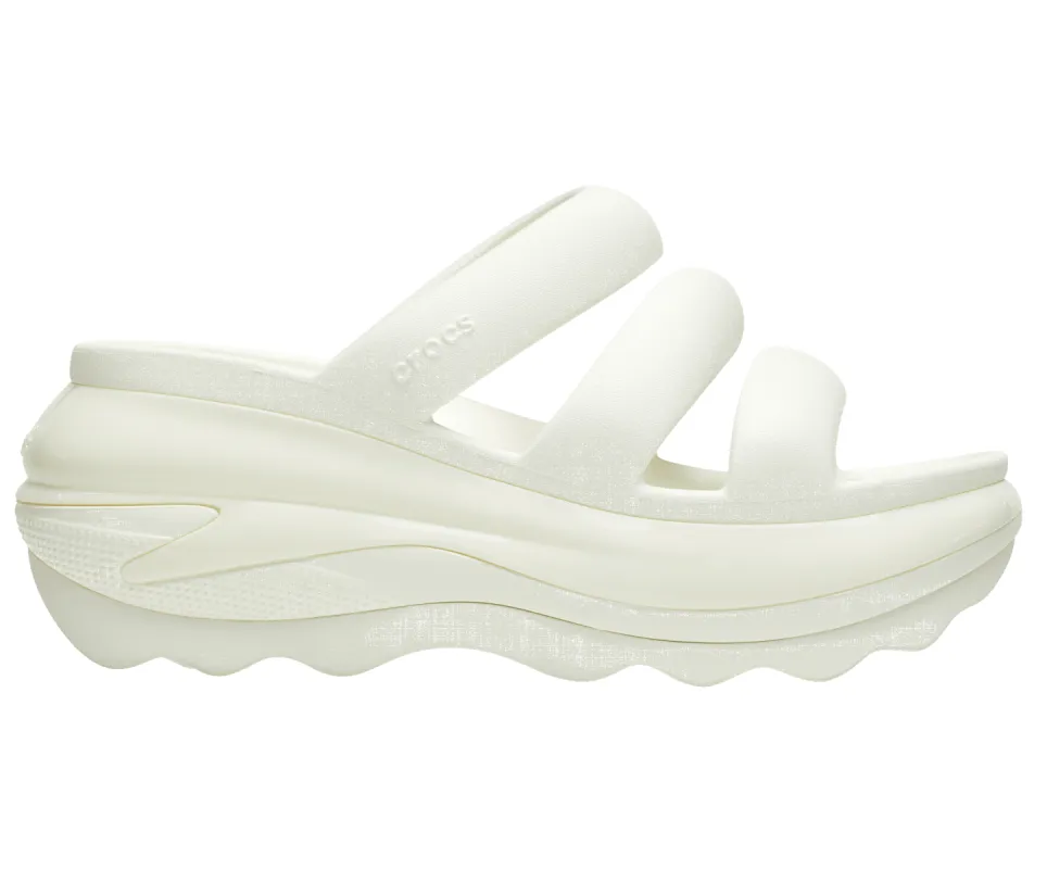 Crocs Unisex Classic Mega Crush Triple Strap Sandal - Chalk sold by The Foot Factory