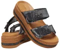 Crocs Womens Brooklyn Buckle Woven Sandal - Black sold by The Foot Factory