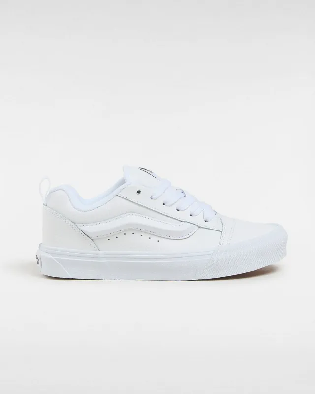 VANS Unisex Knu Skool Leather Trainers - True White sold by The Foot Factory