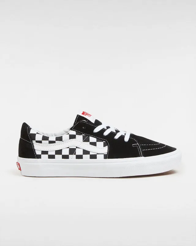 VANS Unisex Sk8-Low Checkerboard Trainers - Black sold by The Foot Factory