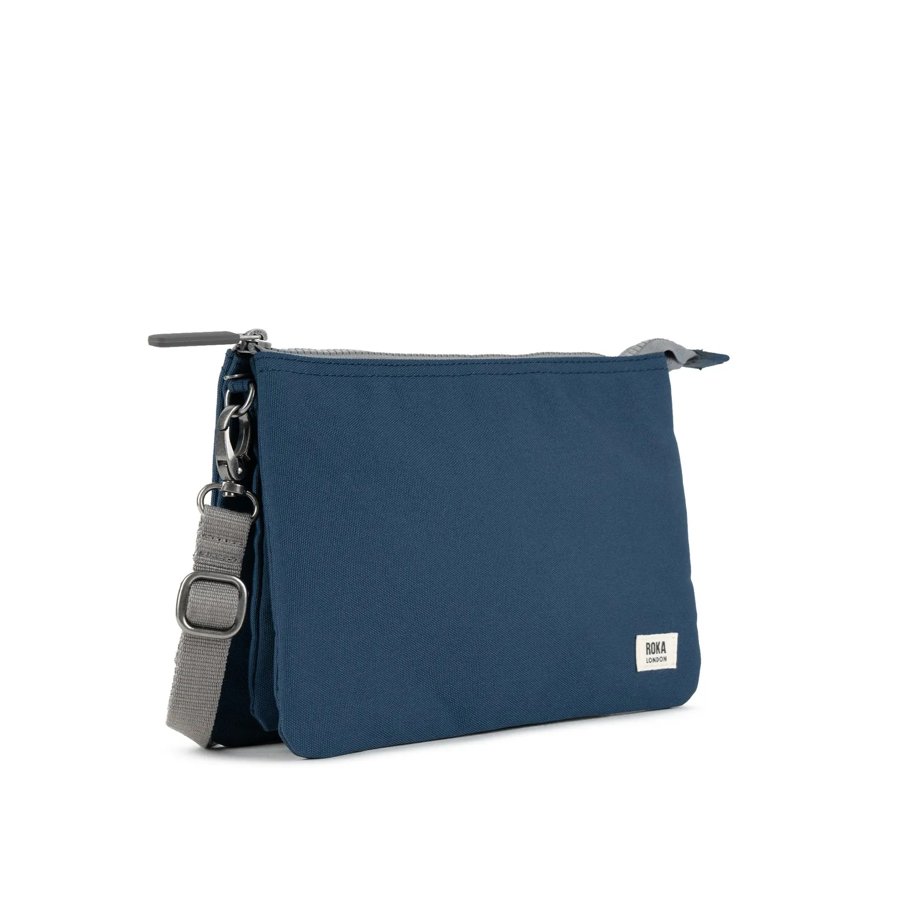 ROKA Carnaby Crossbody Deep Blue XL Recycled Canvas Bag sold by The Foot Factory product image thumbnail 2