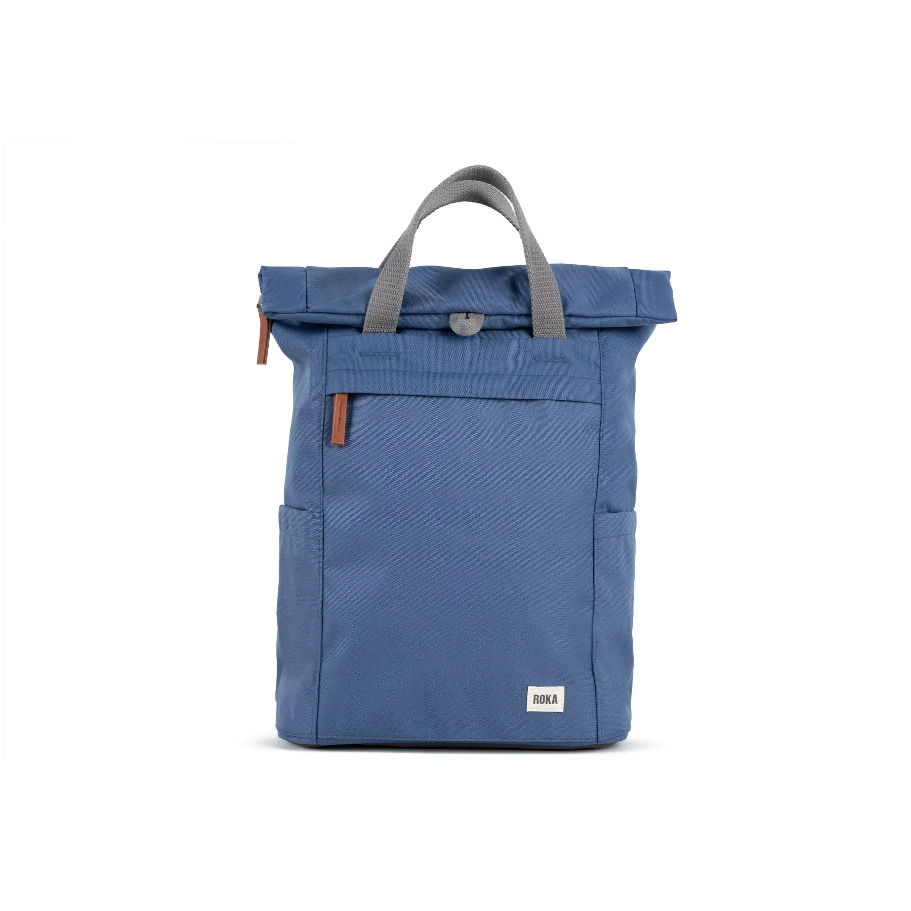 ROKA Finchley A Burnt Blue Medium Recycled Canvas Bag sold by The Foot Factory