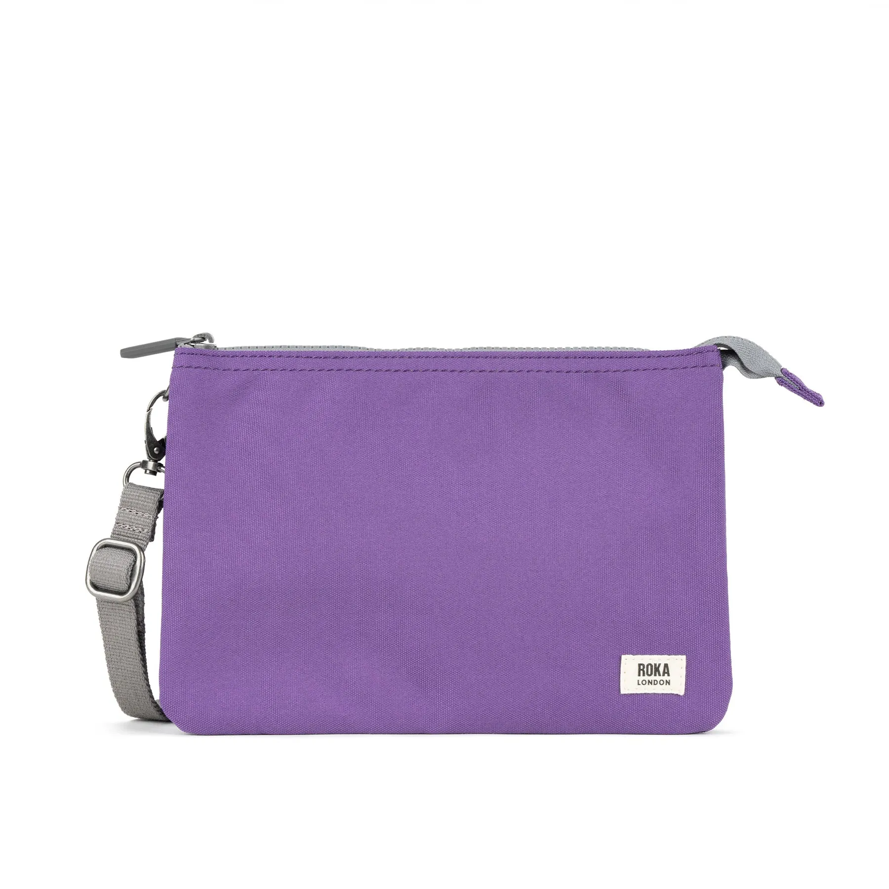 ROKA Carnaby Crossbody Imperial Purple XL Recycled Canvas Bag sold by The Foot Factory