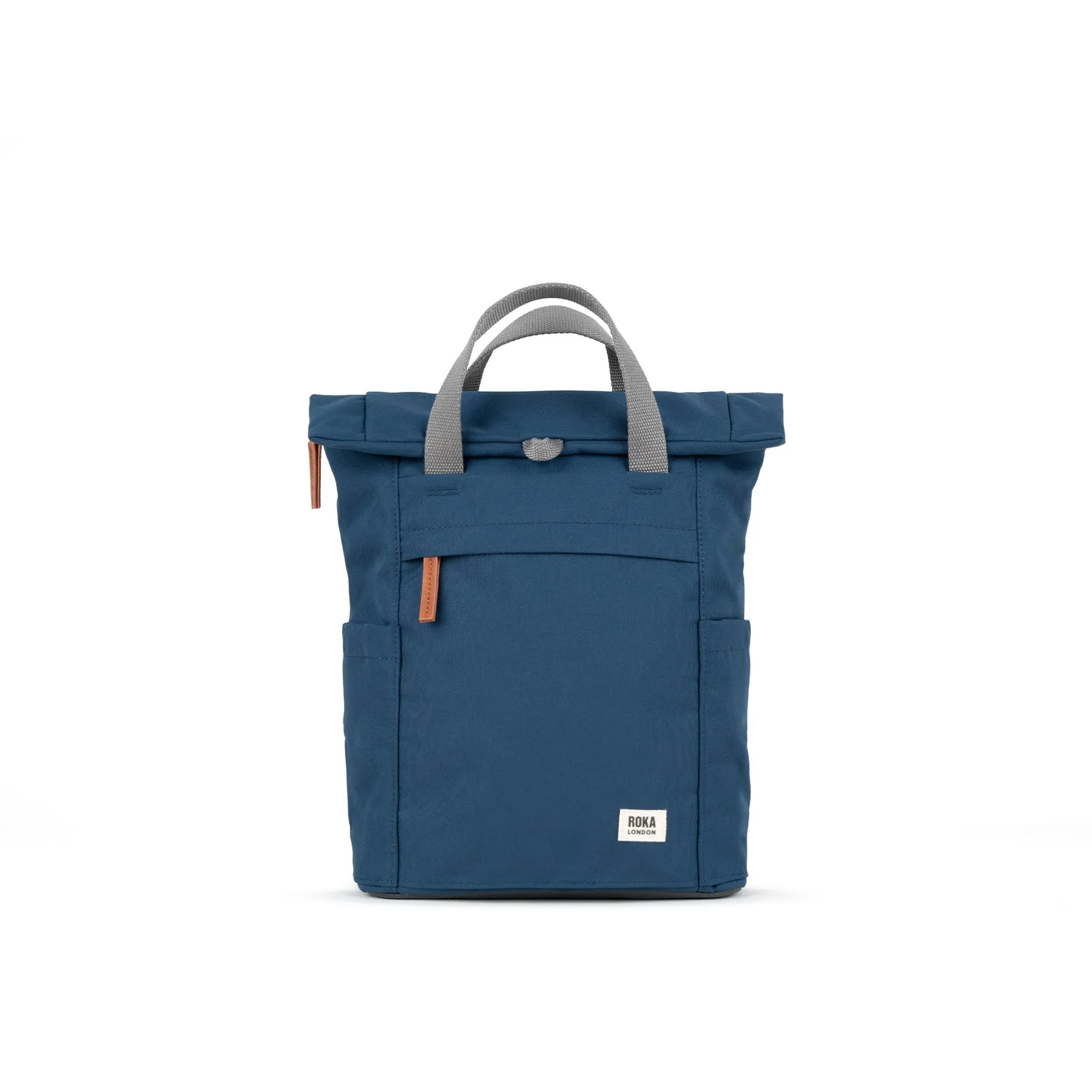 ROKA Finchley A Deep Blue Medium Recycled Canvas Bag sold by The Foot Factory