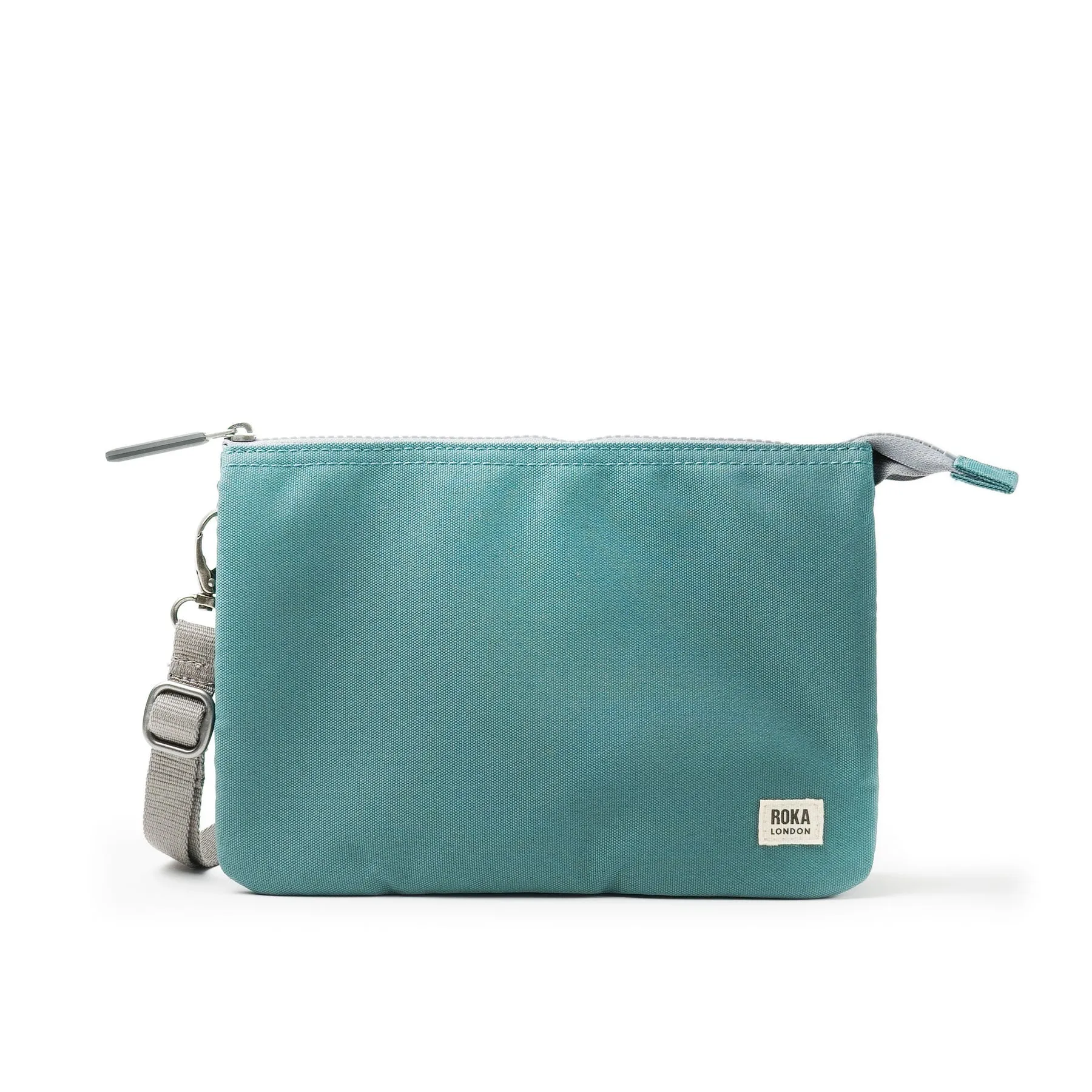 ROKA Carnaby Crossbody Sage XL Recycled Canvas Bag sold by The Foot Factory