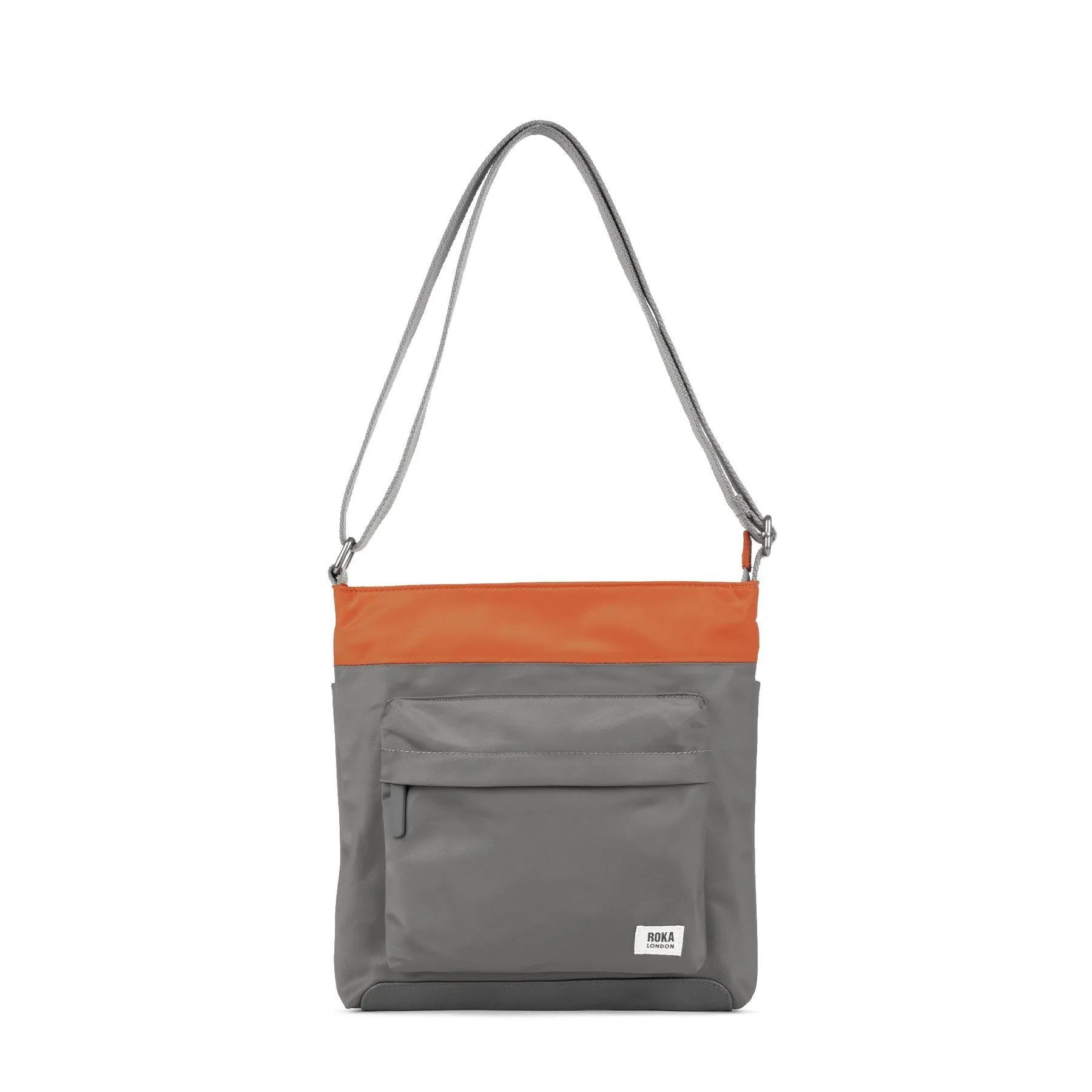 ROKA Creative Waste Kennington B Graphite / Burnt Orange Medium Recycled Nylon Bag sold by The Foot Factory
