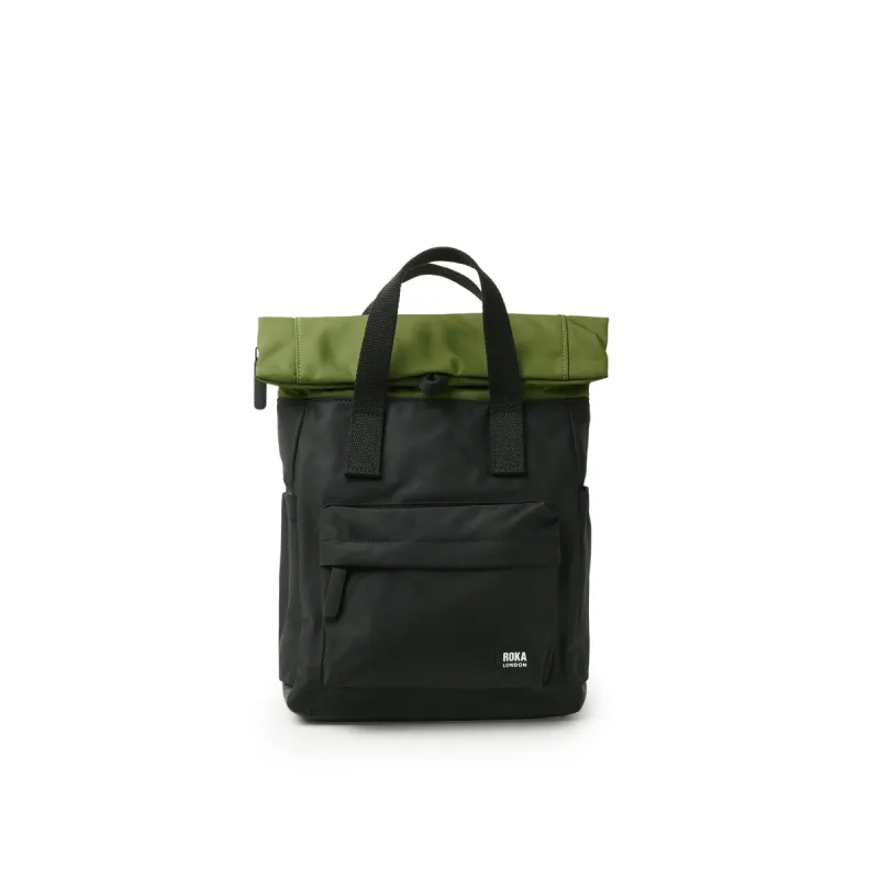 ROKA Creative Waste Canfield B Black / Avocado Small Recycled Nylon Bag sold by The Foot Factory
