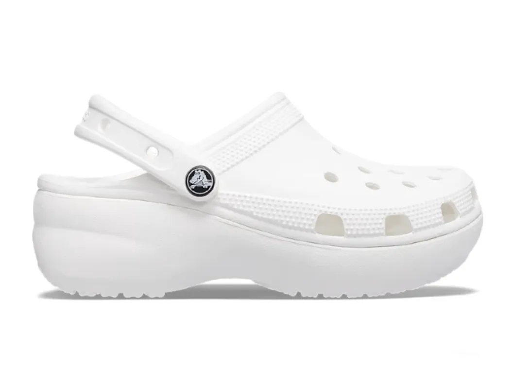 Crocs Unisex Classic Platform Clog - White sold by The Foot Factory