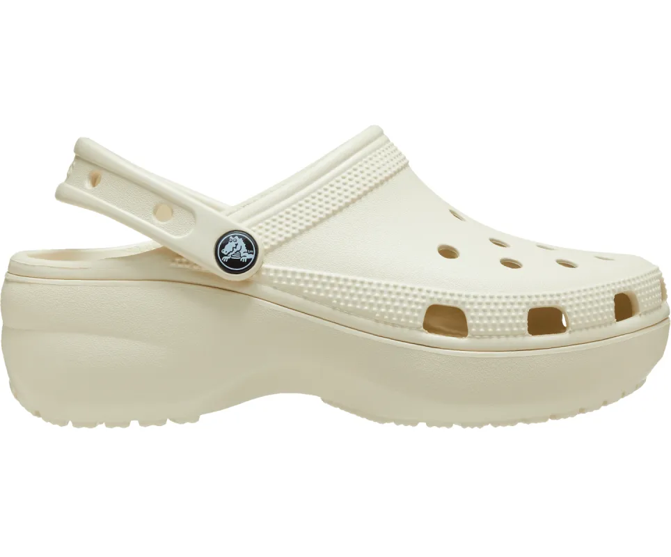 Crocs Unisex Classic Platform Clog - Bone sold by The Foot Factory