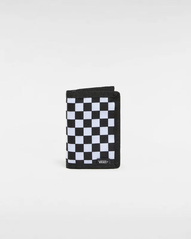 VANS Mens Slipped Wallet - Black / White Check made by Vans