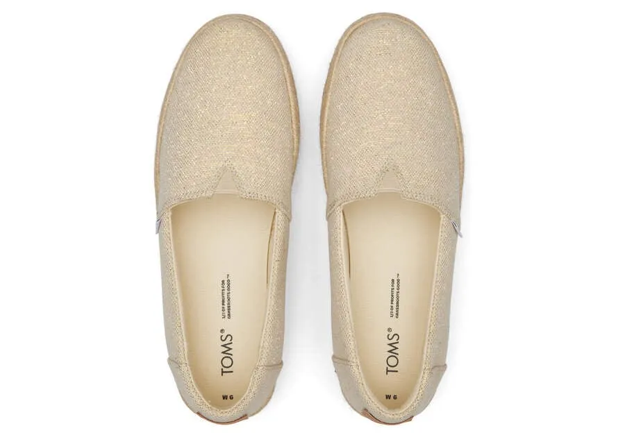 TOMS Womens Valencia Platform Espadrille - Dark Natural Metallic Linen sold by The Foot Factory product image thumbnail 5