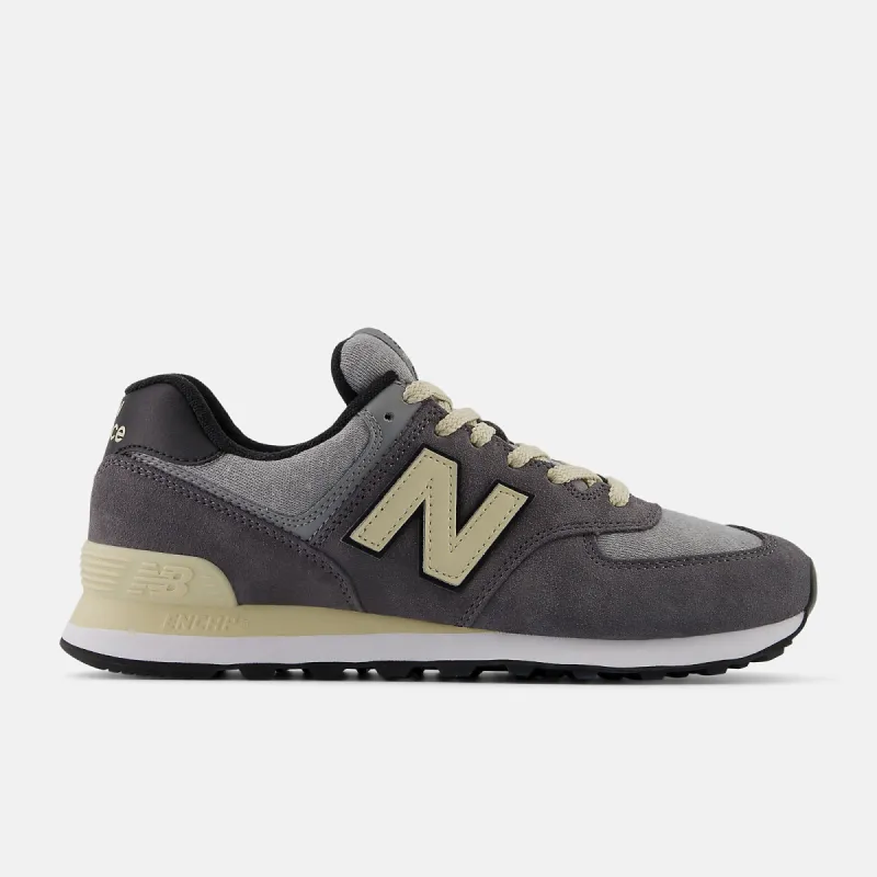 New Balance Mens 574 Fashion Trainers - Magnet sold by The Foot Factory
