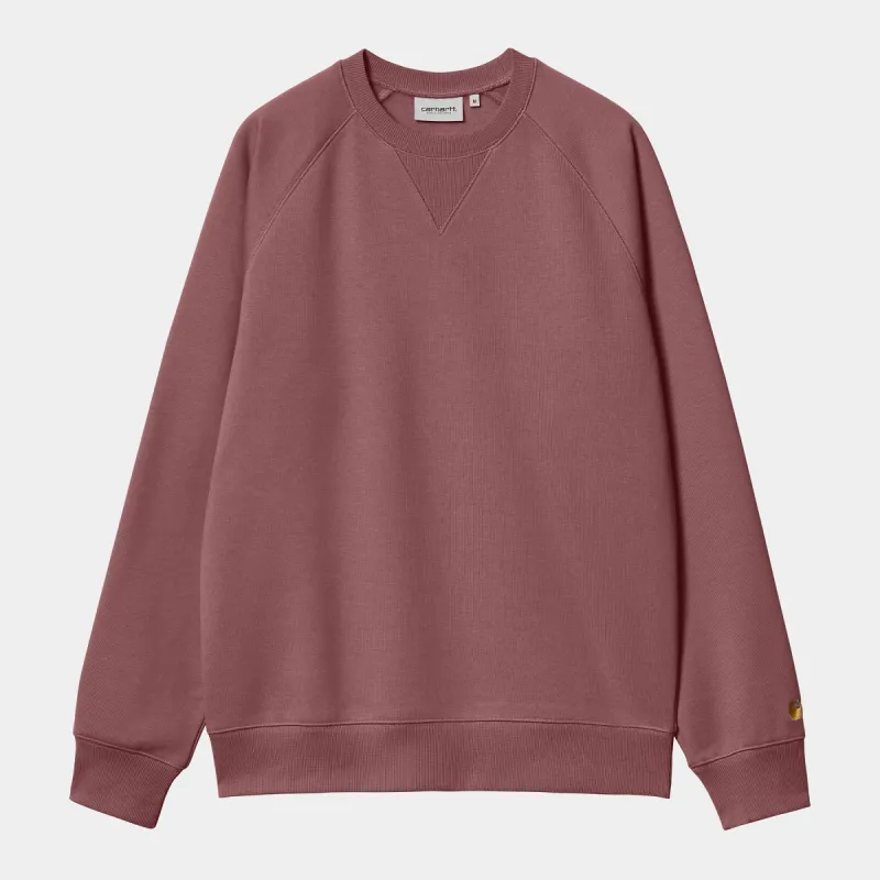 Carhartt WIP Mens Chase Sweat Top - Dusty Fuchsia sold by The Foot Factory
