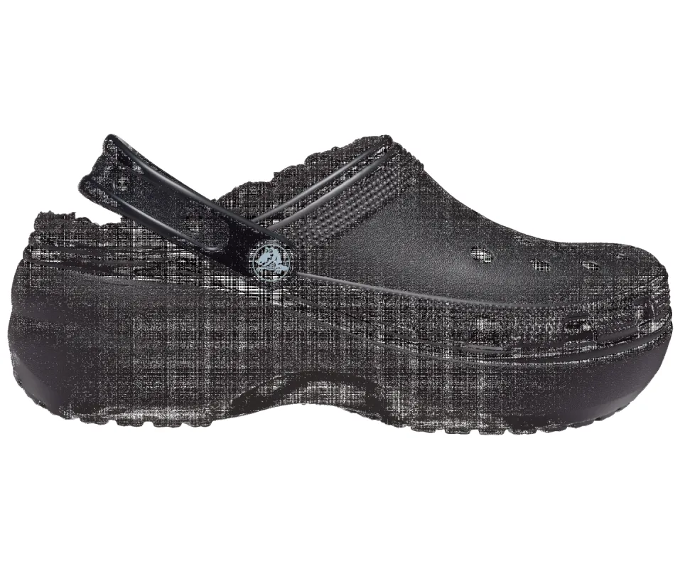Crocs Unisex Classic Platform Lined Clog - Black sold by The Foot Factory