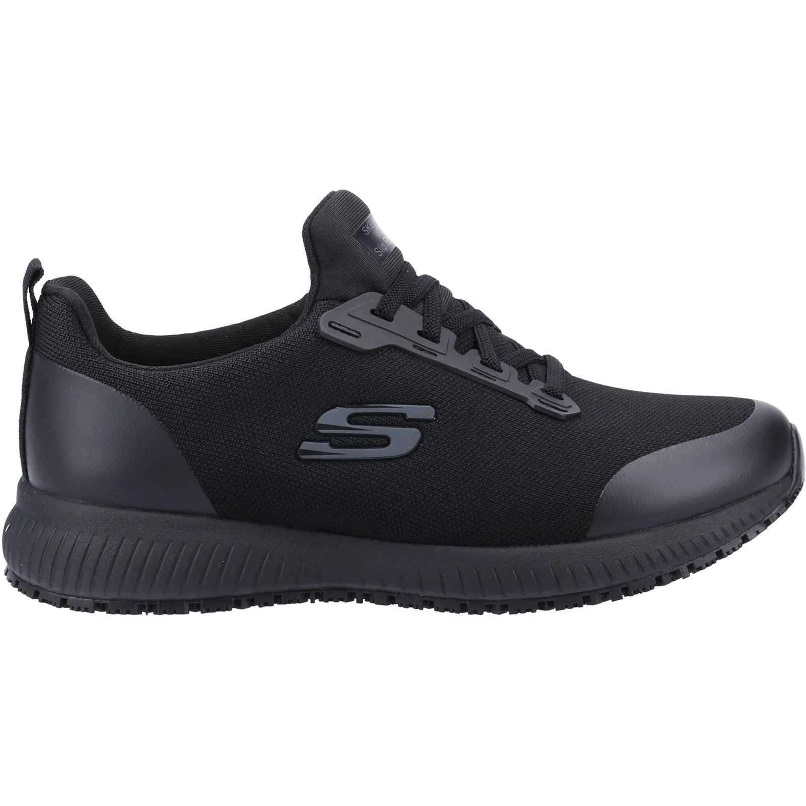 Skechers Womens Squad Sr Wide Slip Resistant Occupational Trainers - Black sold by The Foot Factory