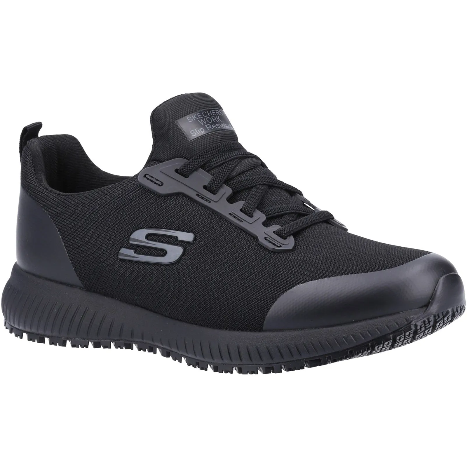 Skechers Womens Squad Sr Wide Slip Resistant Occupational Trainers - Black sold by The Foot Factory product image thumbnail 2