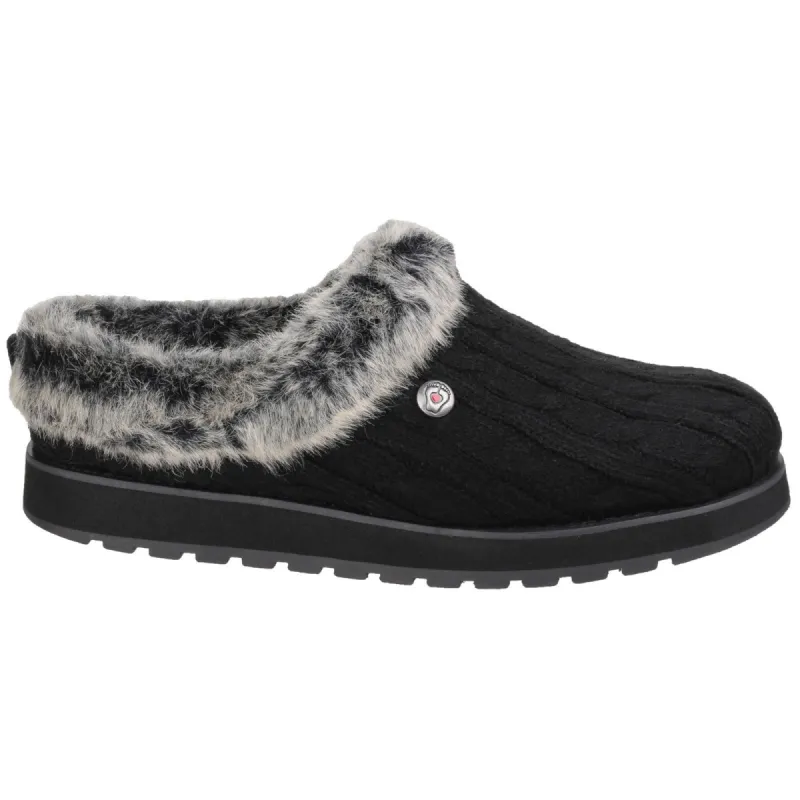 Skechers Womens Keepsakes Ice Angel Mule Slippers - Black sold by The Foot Factory