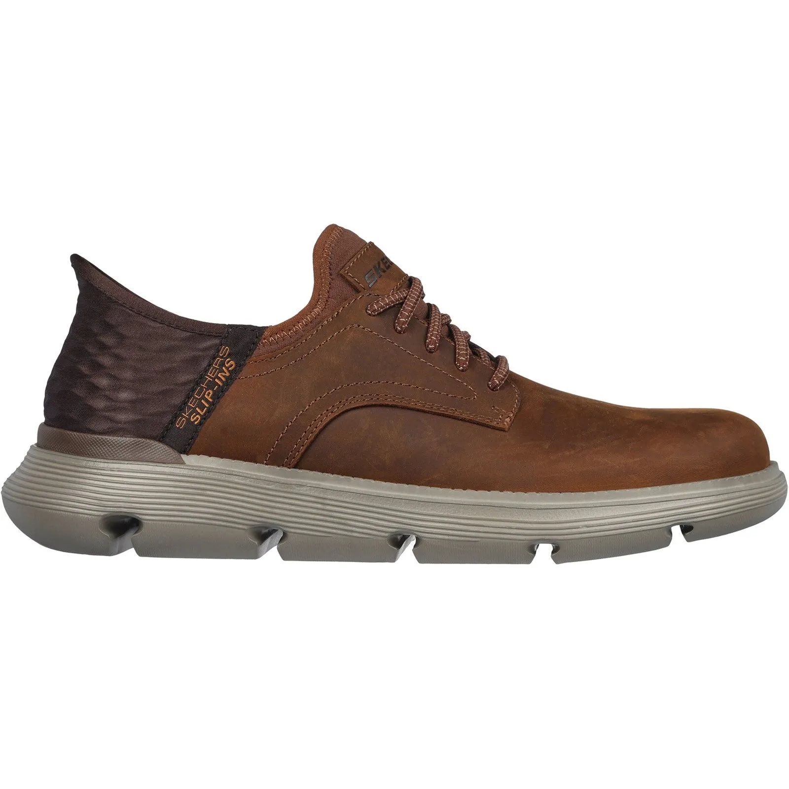 Skechers Mens Garza Gervin Oxford Shoes - Dark Brown sold by The Foot Factory