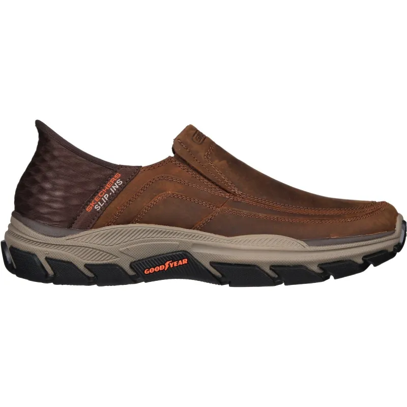 Skechers Mens Respected Elgin Trainers - Dark Brown made by Skechers