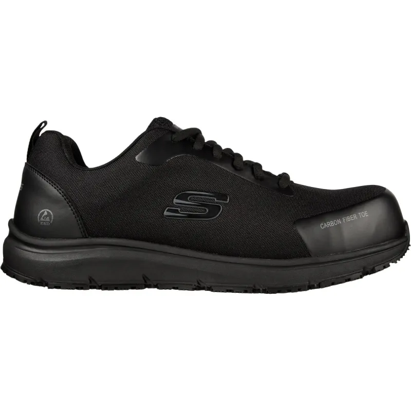 Skechers Mens Ulmus SR Safety Toe Trainers - Black sold by The Foot Factory