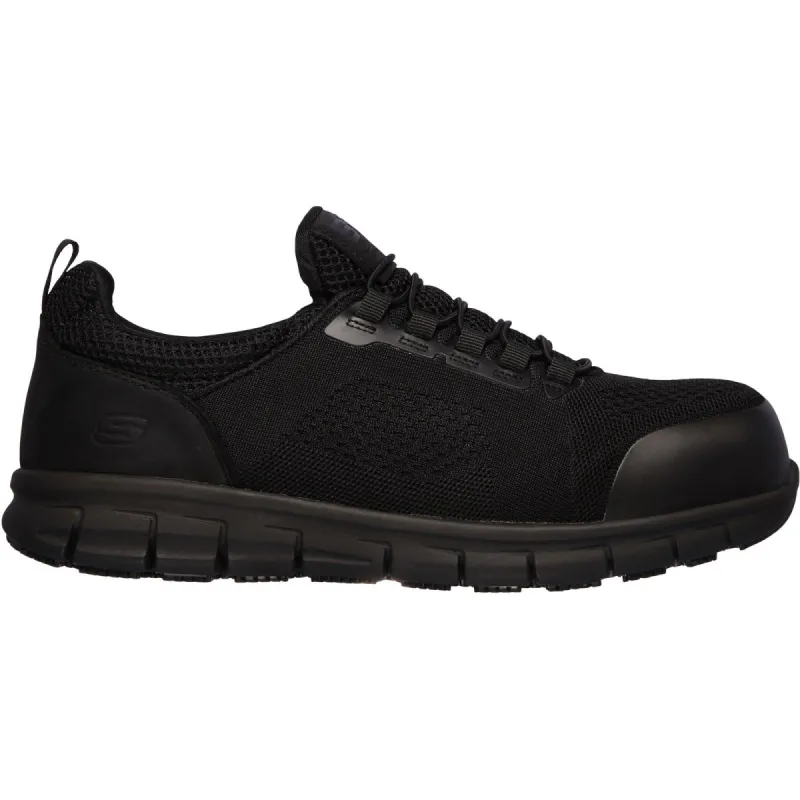 Skechers Mens Synergy Omat Safety Trainers - Black sold by The Foot Factory