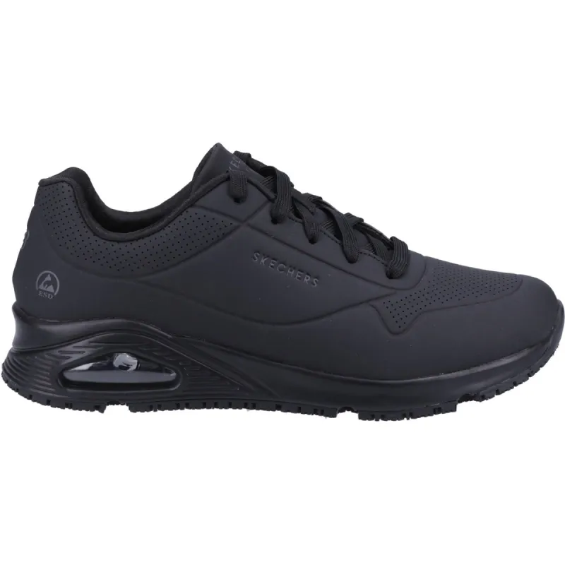 Skechers Womens Work Relaxed Fit Uno SR Safety Trainers - Black sold by The Foot Factory