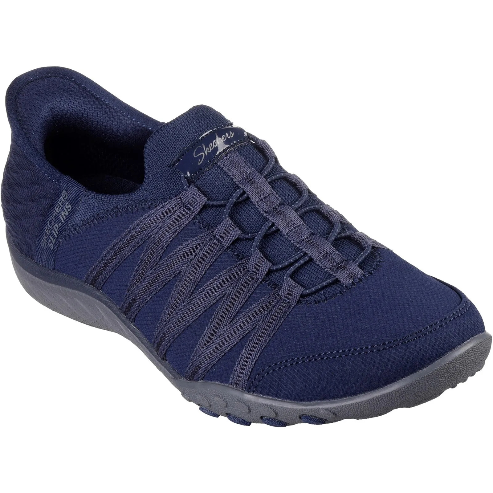 Skechers Womens Breathe-Easy Roll-With-Me Trainers - Navy sold by The Foot Factory product image thumbnail 2
