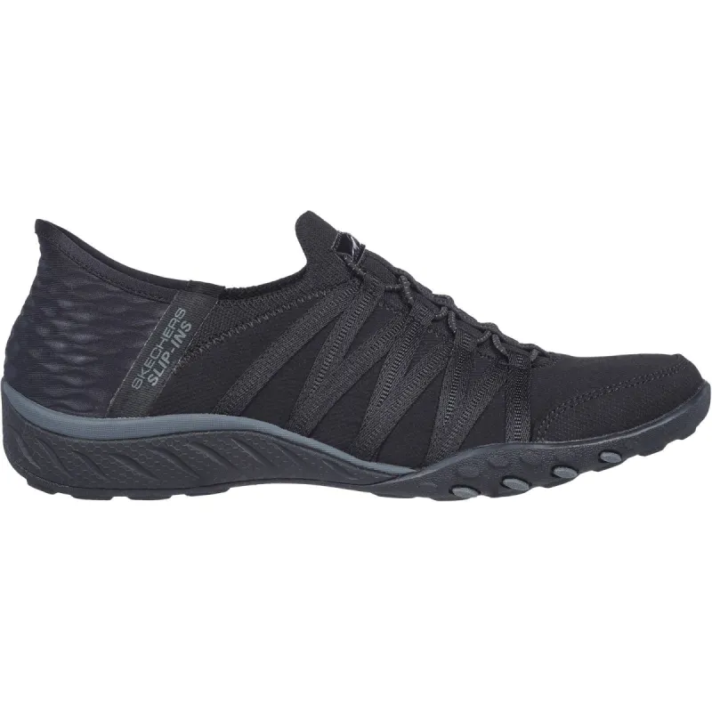 Skechers Womens Breathe-Easy Roll-With-Me Trainers - Black sold by The Foot Factory