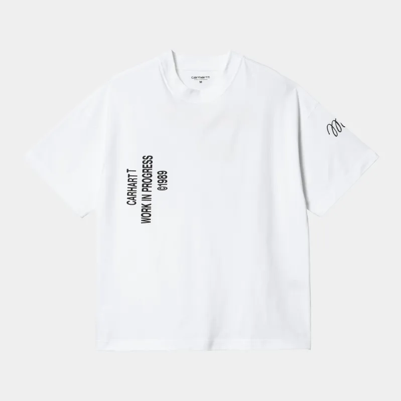 Carhartt WIP Mens Signature Short Sleeved Organic T-Shirt - White sold by The Foot Factory