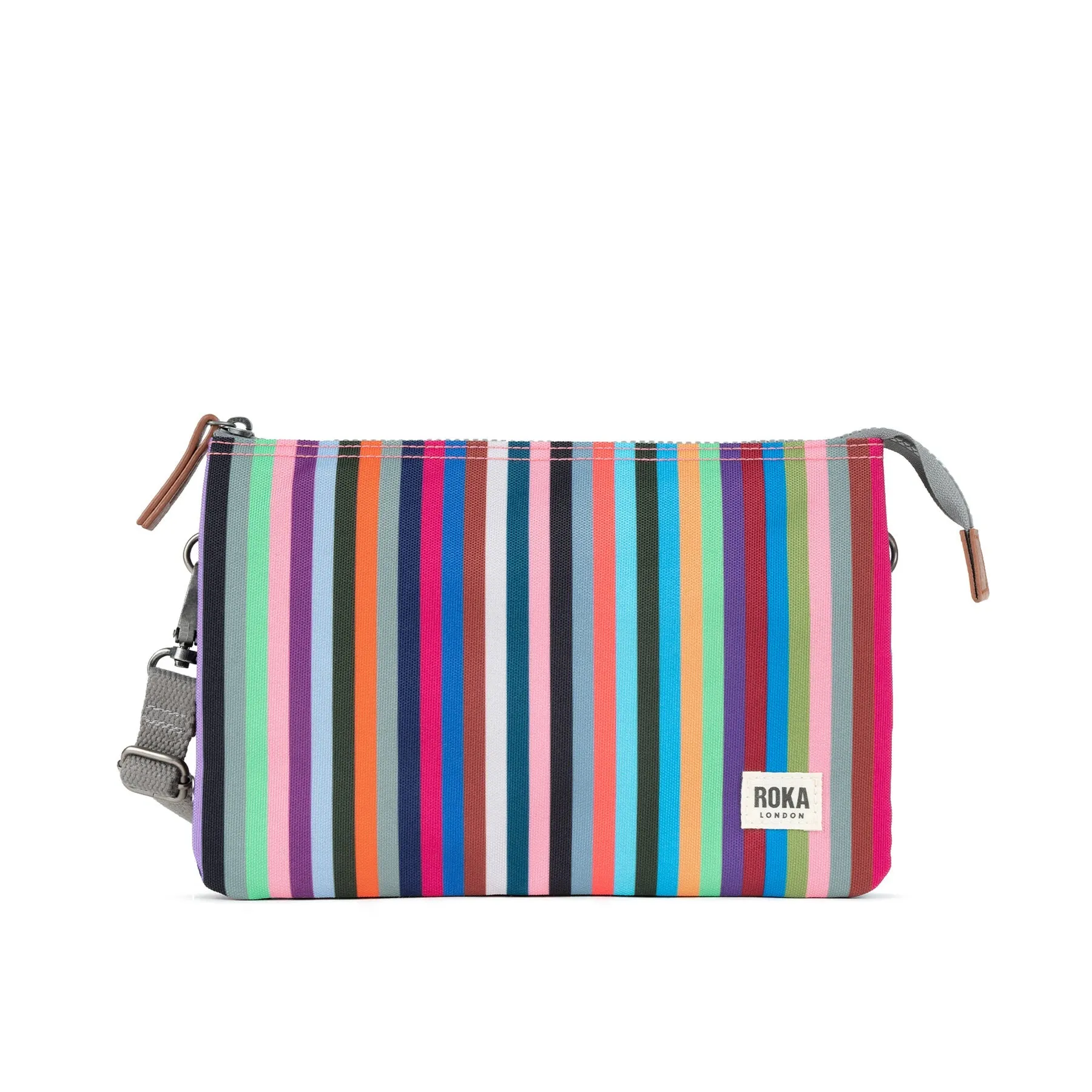 ROKA Carnaby Multistripe XL Recycled Canvas Bag sold by The Foot Factory