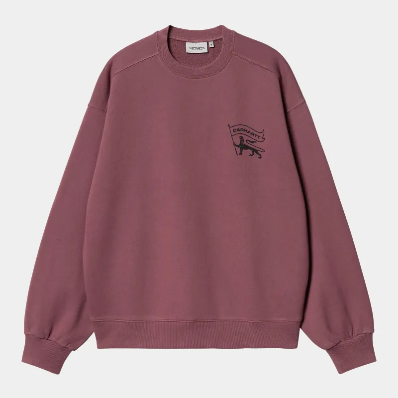 Carhartt WIP Mens Stamp Sweat Top - Dusty Fuchsia / Black sold by The Foot Factory